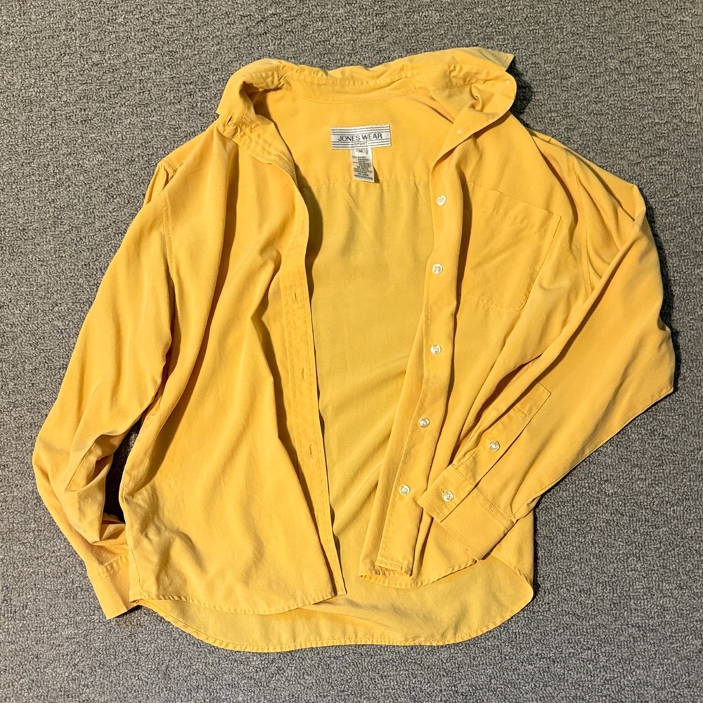 Jones Wear Yellow Button Down Shirt